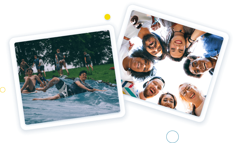 Happy clients enjoying photos